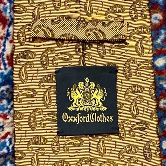 OXXFORD CLOTHES Tie (Gold, Paisley, Silk) - Picture 2 of 2